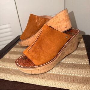 Sam Edelman Brown Suede Wedge Sandals Size 8